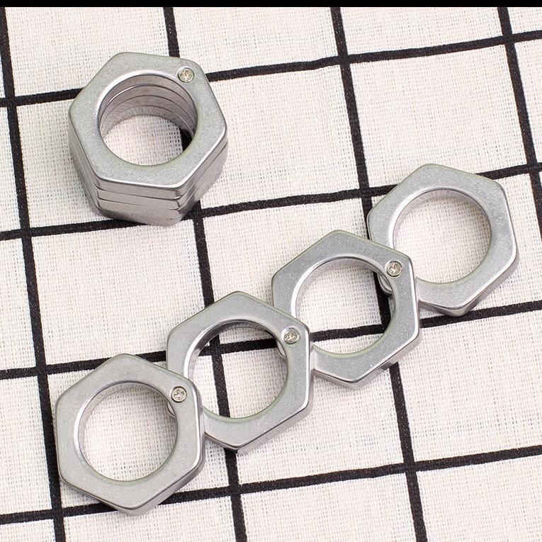 Stainless Steel Folding Knuckles – 304 Hexagon Transformable with Stonewash 110g detail image