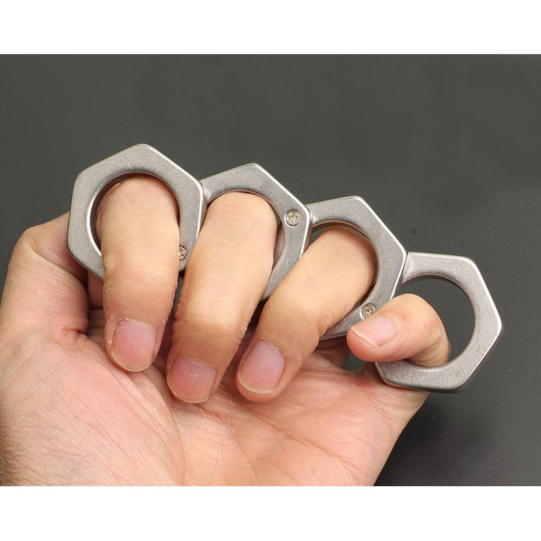 Stainless Steel Folding Knuckles – 304 Hexagon Transformable with Stonewash 110g detail image - detail view 4