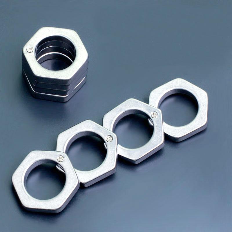 Stainless Steel Folding Knuckles – 304 Hexagon Transformable with Stonewash 110g product image