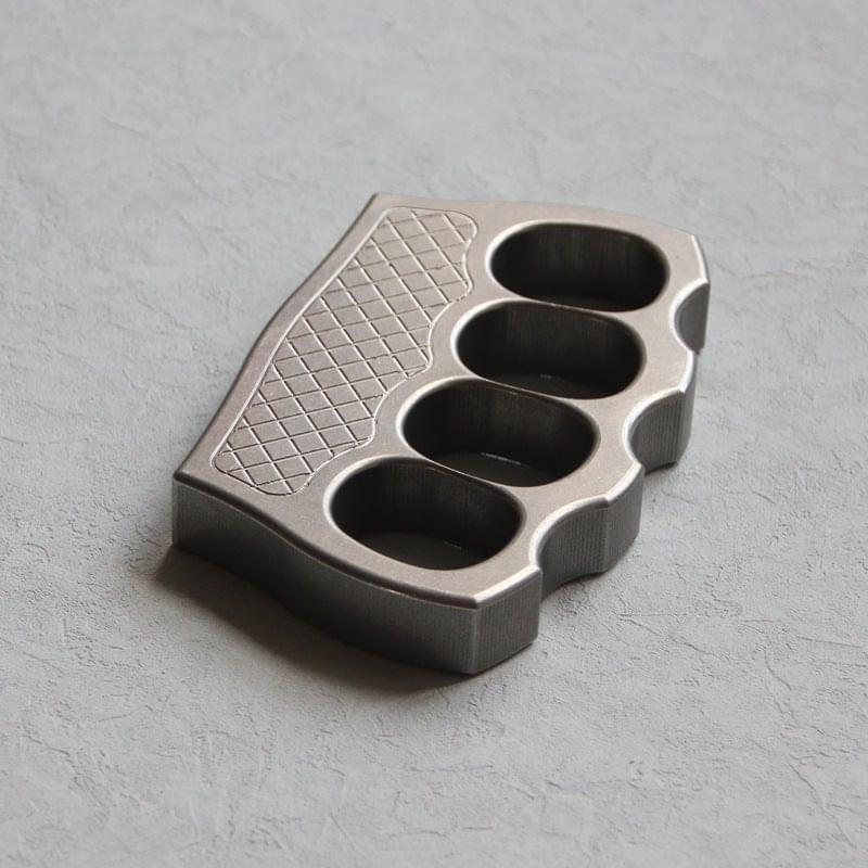 Stainless Steel Four Finger Knuckles – 304 Ultra-Thick 16mm with Textured Stonewash detail image