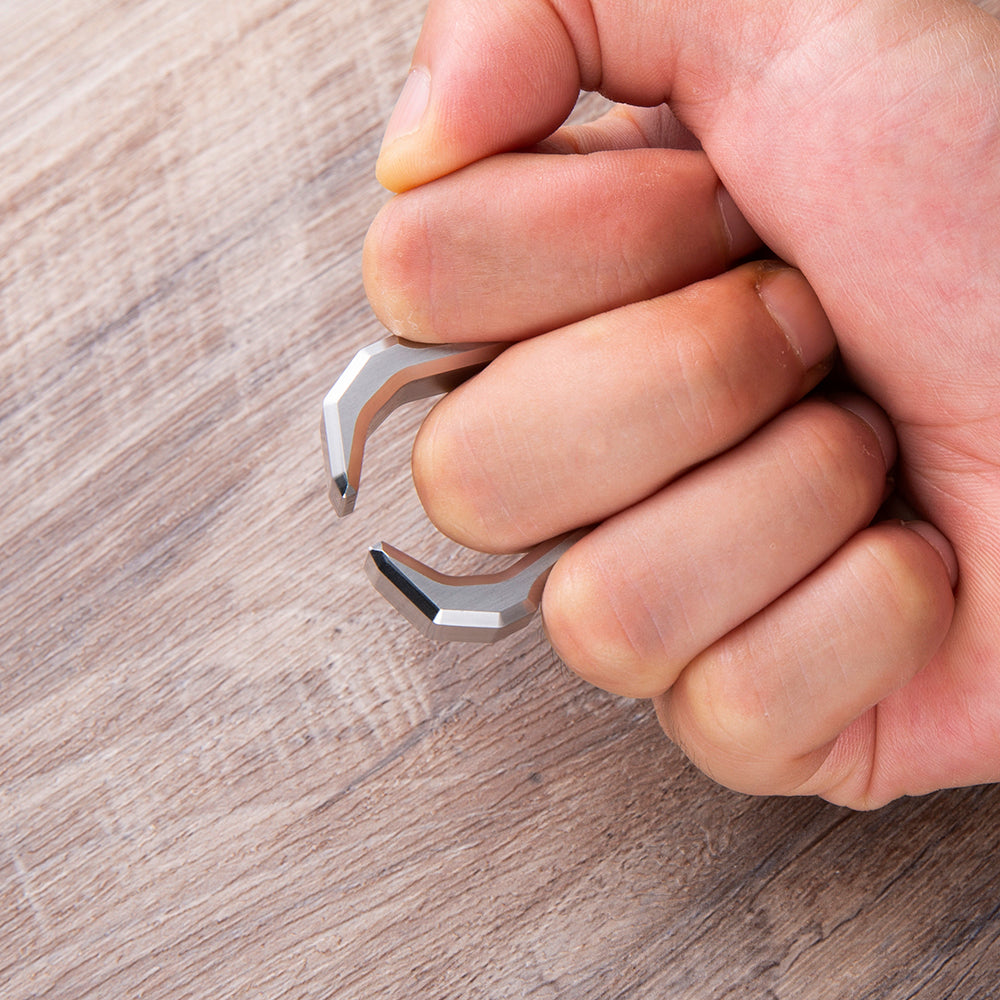 Stainless Steel Knuckles – 304 Tuning Fork Single EDC with Musical Self Defense Ring detail image