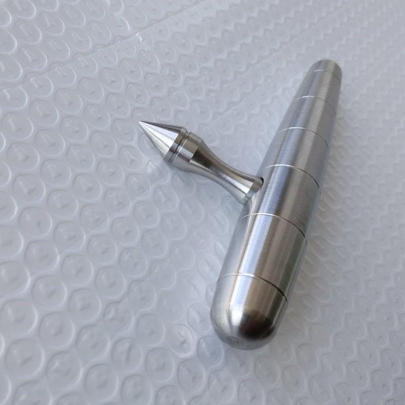 Stainless Steel Kubotan Keychain – 304 Baby Tonfa with Detachable 60mm Spike Heavy detail image
