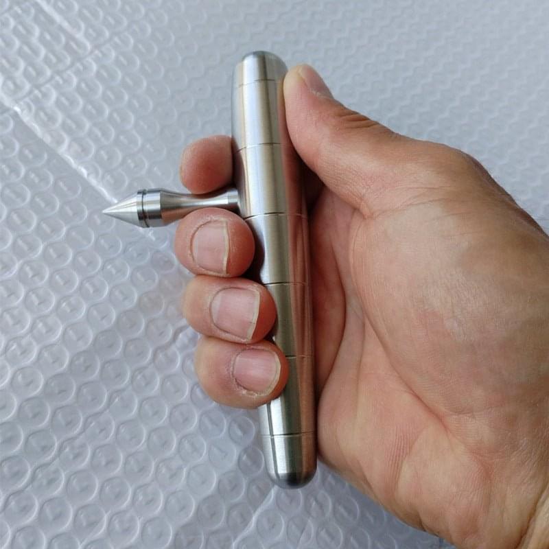 Stainless Steel Kubotan Keychain – 304 Baby Tonfa with Detachable 60mm Spike Heavy detail image - detail view 3