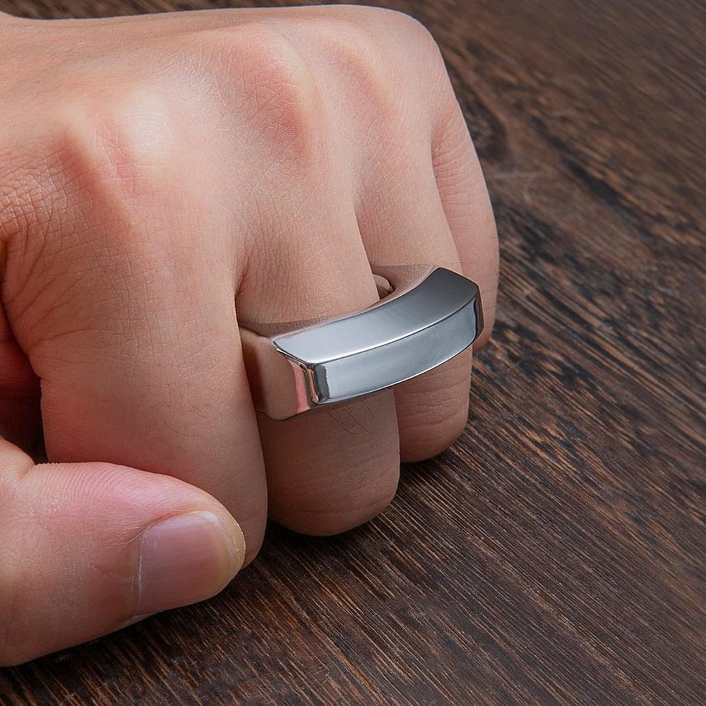 Stainless Steel Ring – 304 Single Finger with 12mm Thick Bottle Opener Multi-Tool detail image