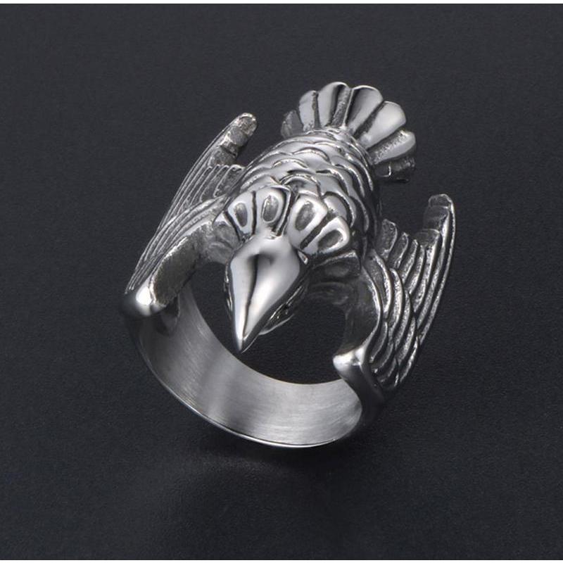 Stainless Steel Ring – Silver Eagle 316L Self Defense for Alternative Styling, Collecting detail image