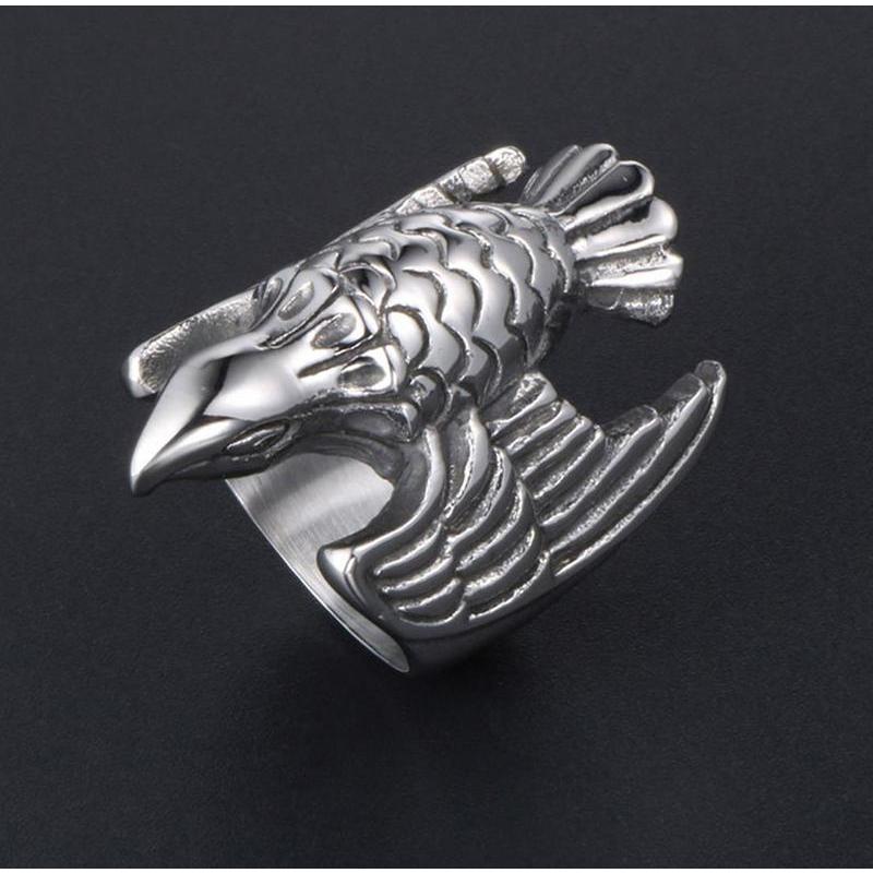 Stainless Steel Ring – Silver Eagle 316L Self Defense for Alternative Styling, Collecting detail image - detail view 3