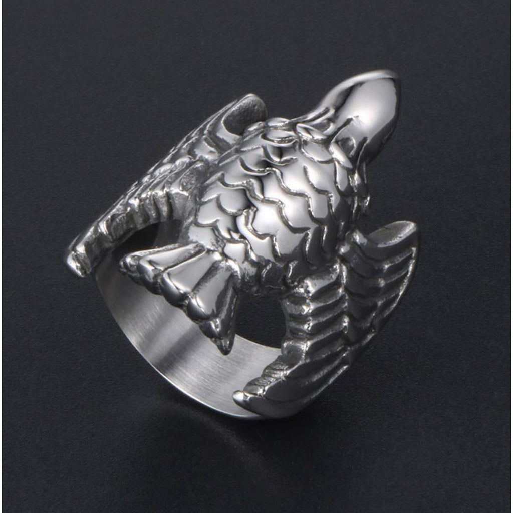 Stainless Steel Ring – Silver Eagle 316L Self Defense for Alternative Styling, Collecting detail image - detail view 4
