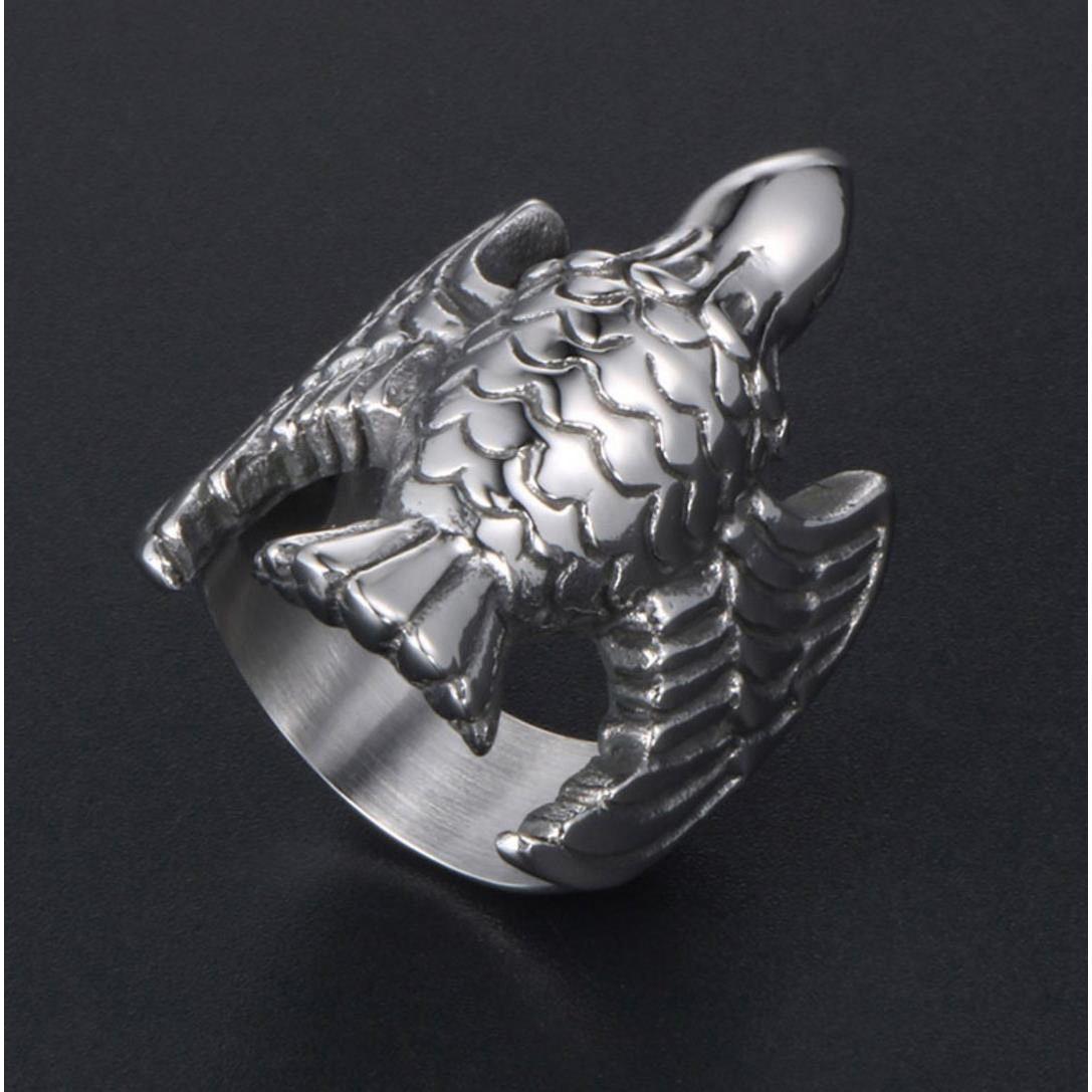 Stainless Steel Ring – Silver Eagle 316L Self Defense for Alternative Styling, Collecting detail image - detail view 4