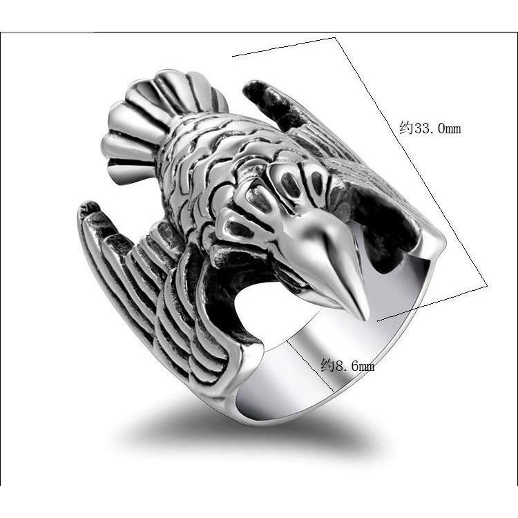 Stainless Steel Ring – Silver Eagle 316L Self Defense for Alternative Styling, Collecting detail image - detail view 5