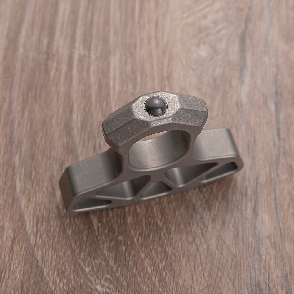 Stainless Steel Single Finger Knuckles – 304 Stonewash with Ceramic Glass Breaker with EDC detail image - detail view 3