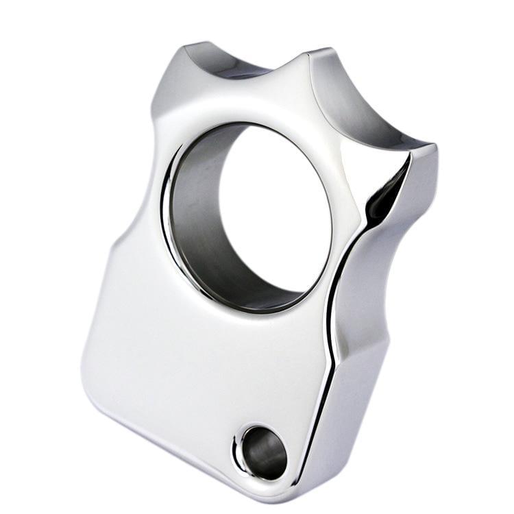 Stainless Steel Single Finger Knuckles – 304 Ultra-Thick Polished Ring with 14mm EDC product image