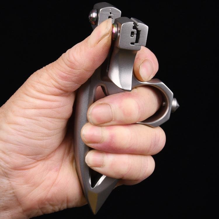 Stainless Steel Slingshot – 404C Spiked Ring with 3-in-1 EDC Multi-Tool detail image - detail view 3