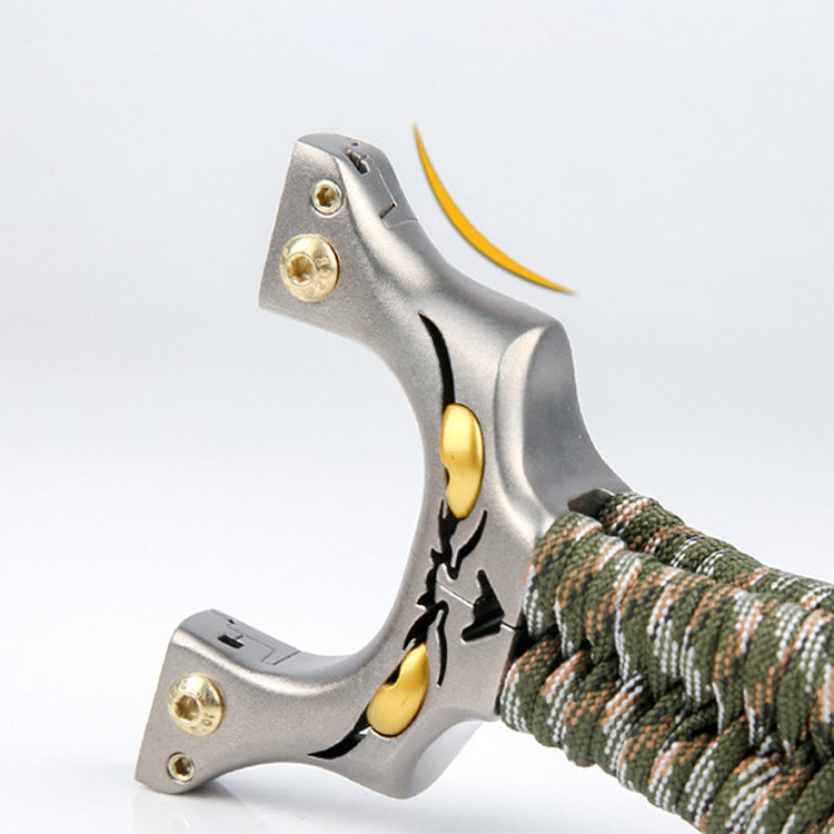 Stainless Steel Slingshot – Powerful with CNC Paracord Handle with Fiber Optic Sight detail image - detail view 3