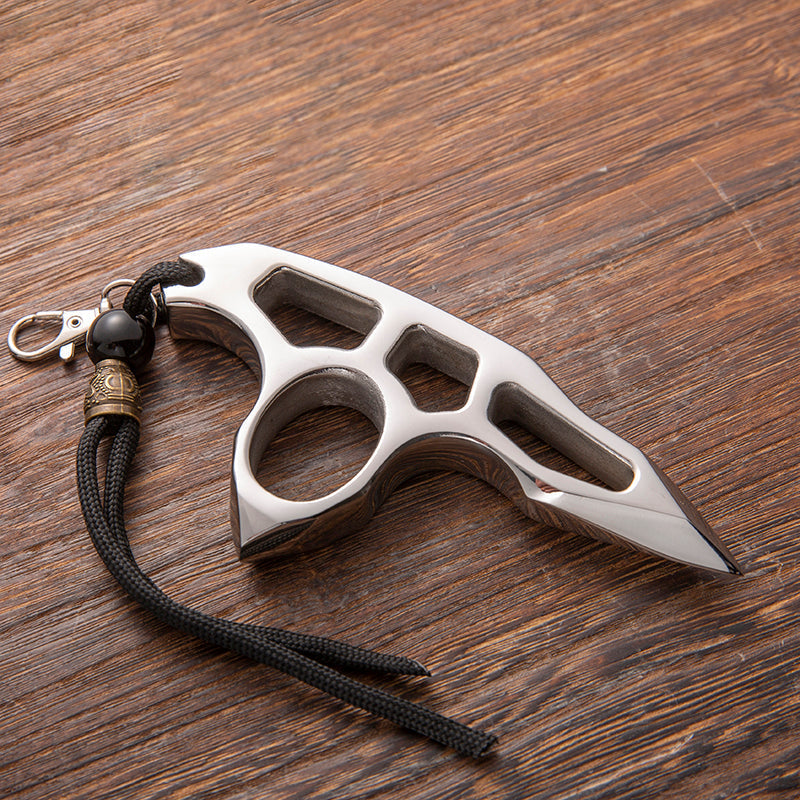 Stainless Steel Spiked Knuckles – 304 Dual Spike Single Finger with Mirror Polished 14mm detail image - detail view 5