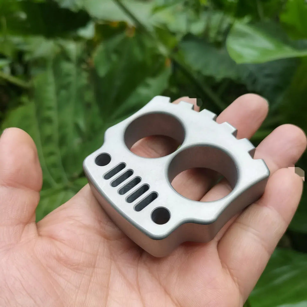 Stainless Steel Two Finger Knuckles – Tactical with Skull 304 200g Heavy EDC detail image - detail view 4