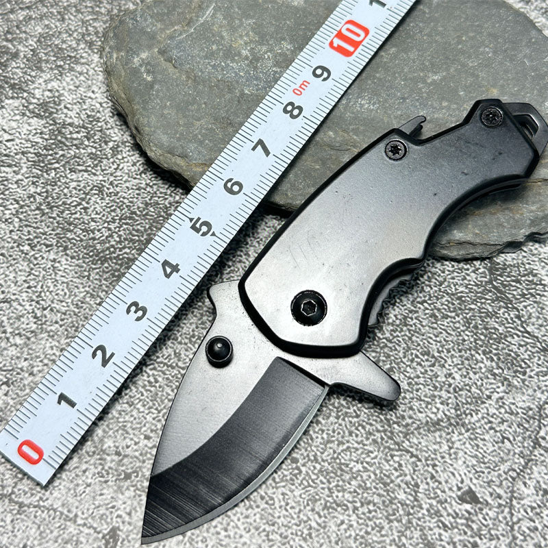 Stainless Steel Utility Knife – Shark Fang Mini Folding with Keychain EDC detail image - detail view 10