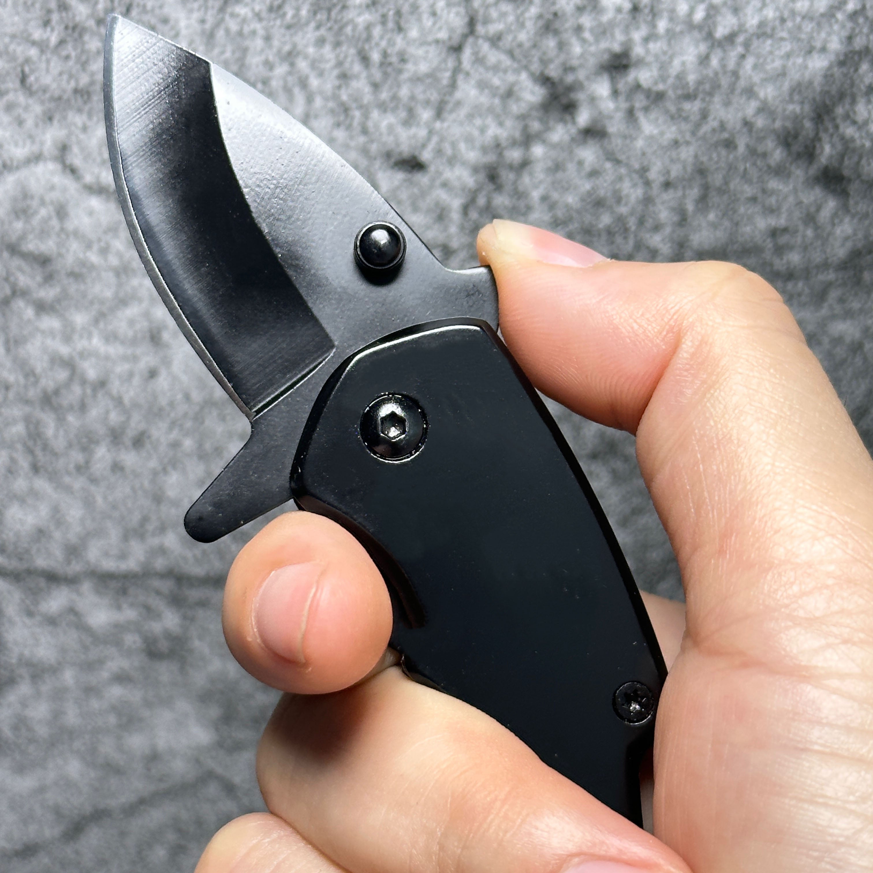 Stainless Steel Utility Knife – Shark Fang Mini Folding with Keychain EDC detail image - detail view 11