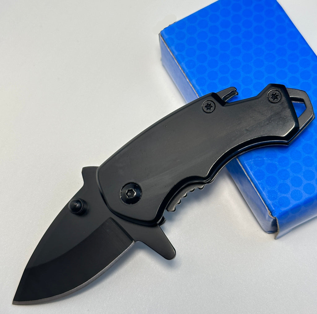 Stainless Steel Utility Knife – Shark Fang Mini Folding with Keychain EDC detail image - detail view 12