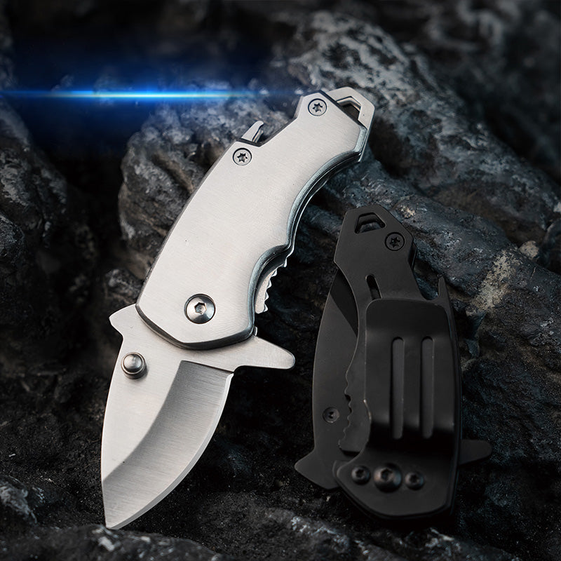 Stainless Steel Utility Knife – Shark Fang Mini Folding with Keychain EDC detail image - detail view 14