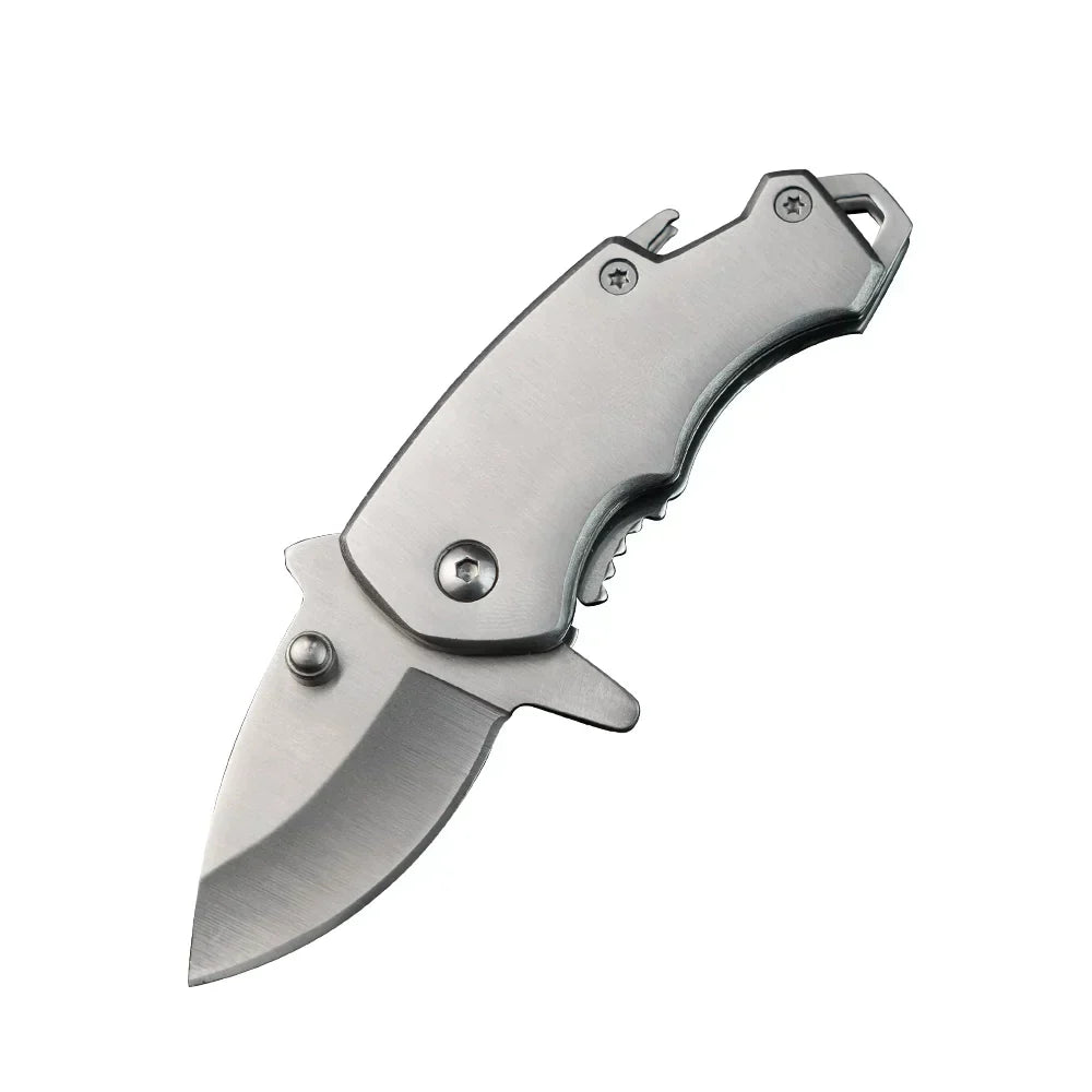 Stainless Steel Utility Knife – Shark Fang Mini Folding with Keychain EDC detail image - detail view 9