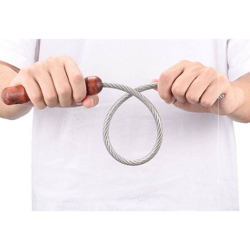Steel Baton – 56cm Cable Self Defense Whip with Wooden Handle Emergency Tool detail image - detail view 4