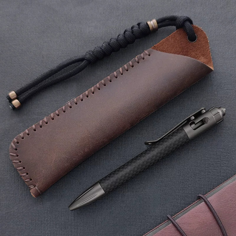 Steel Bolt Action Tactical Pen – Carbon Fiber with Tungsten Glass Breaker EDC variant image