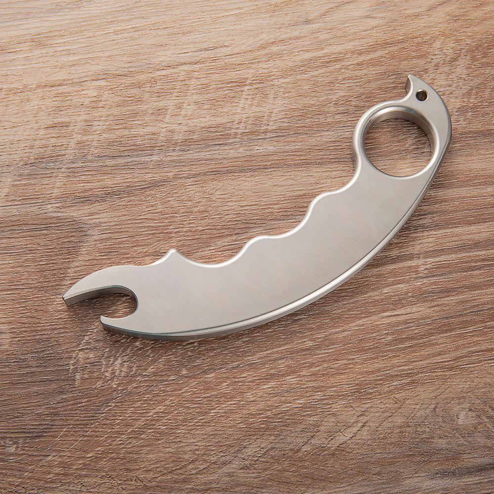 Steel Bottle Opener Knuckles – Brass with 304 Four Finger Kubotan Multi-Tool EDC detail image