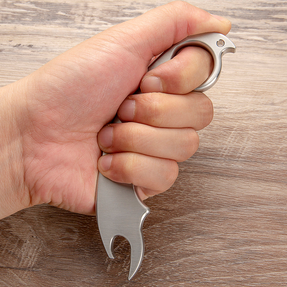 Steel Bottle Opener Knuckles – Brass with 304 Four Finger Kubotan Multi-Tool EDC detail image - detail view 4