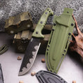 Steel Bushcraft Knife – DC53 Full Tang 6mm Spine Kydex Sheath Hunting Tactical Survival product image