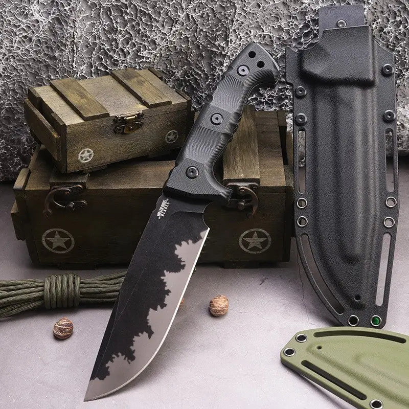 Steel Bushcraft Knife – DC53 Full Tang 6mm Spine Kydex Sheath Hunting Tactical Survival variant image