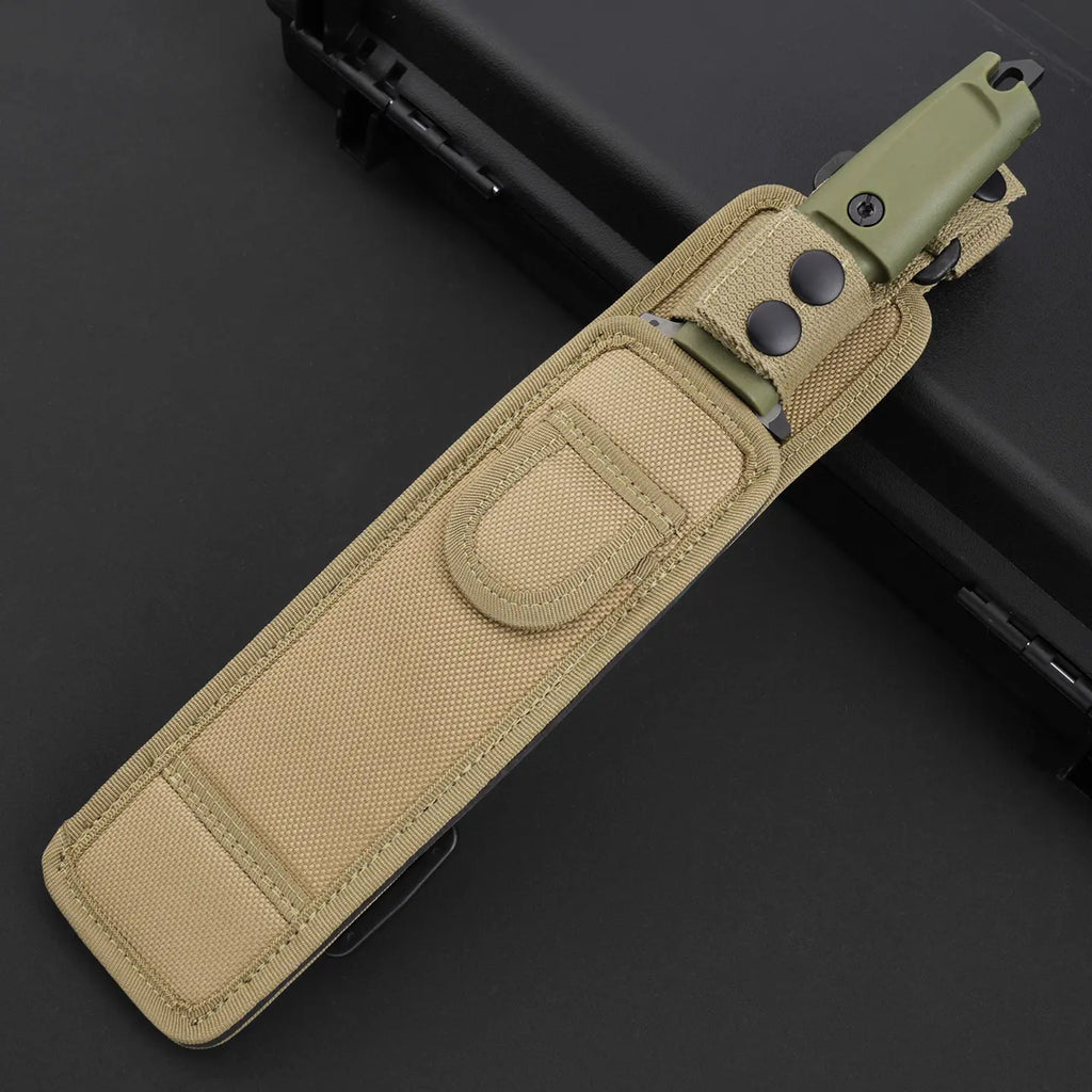 Steel Bushcraft Knife – Fixed Blade Tactical N690Co Tanto Tip Survival Spear Hunting detail image - detail view 5