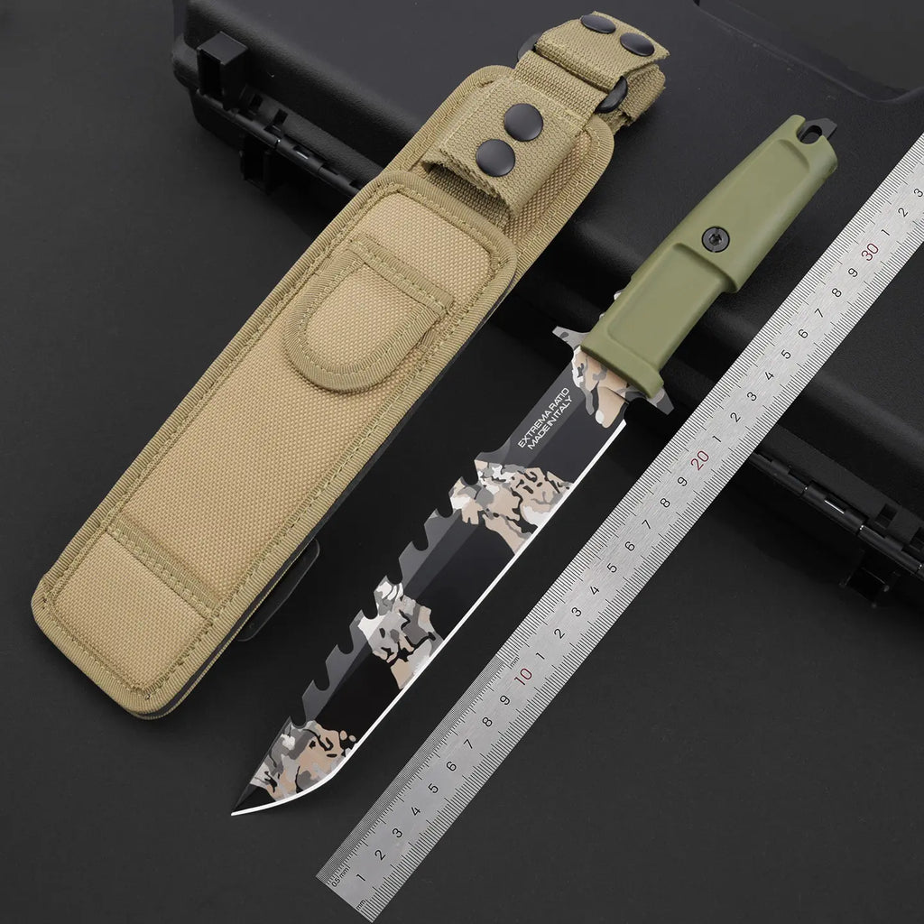 Steel Bushcraft Knife – Fixed Blade Tactical N690Co Tanto Tip Survival Spear Hunting detail image - detail view 8