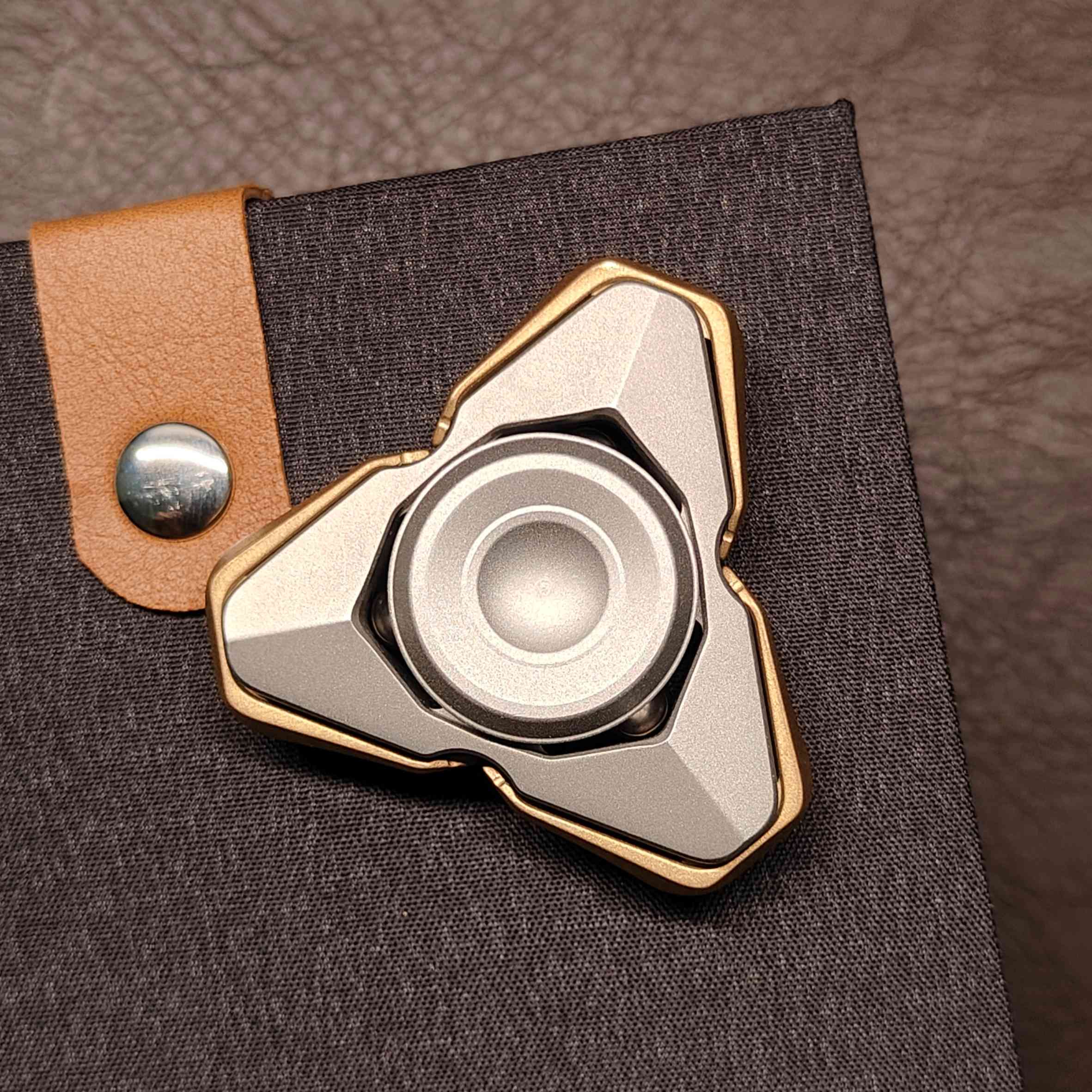 Steel Fidget Spinner – TriCore with Deployable Brass Plates with Ball Sound product image