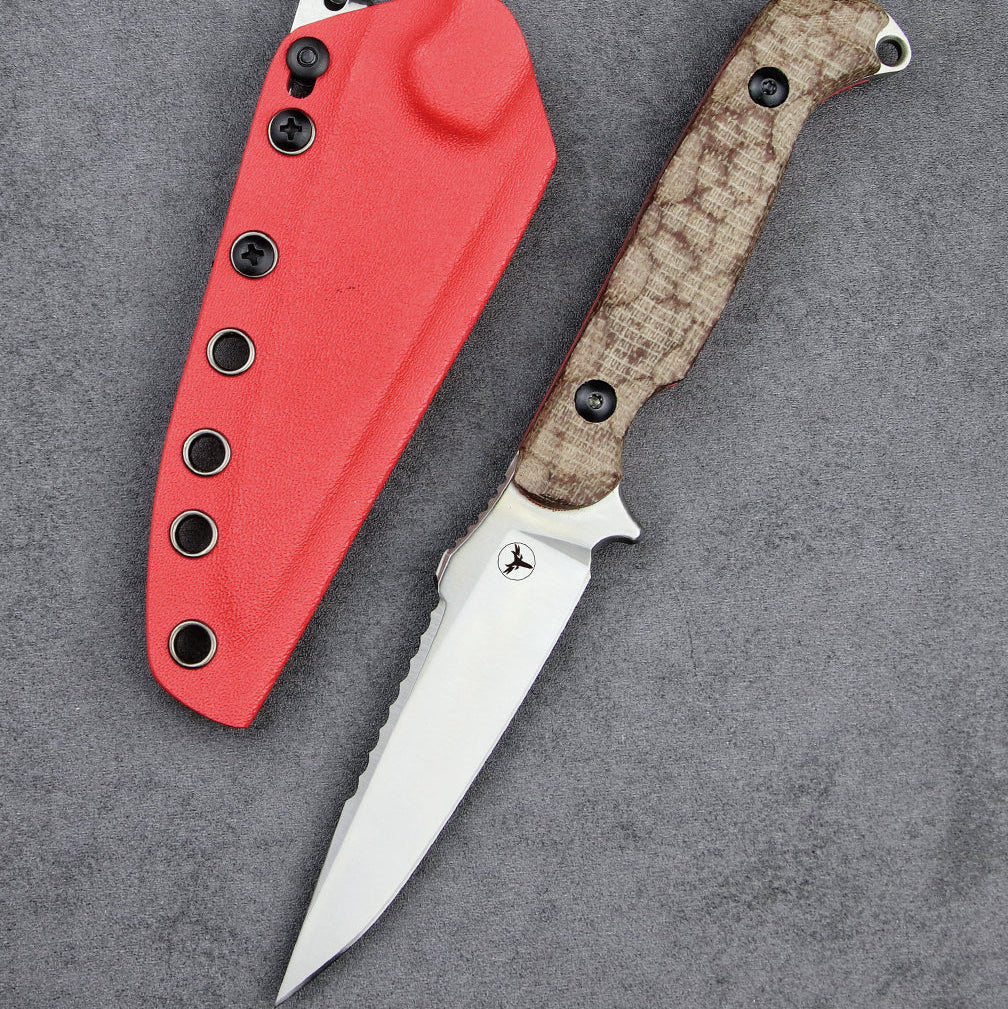 Steel Fixed Blade Knife – 14C28N G10 Handle Serrated Sheath Camping Survival Tactical EDC variant image - product view 5