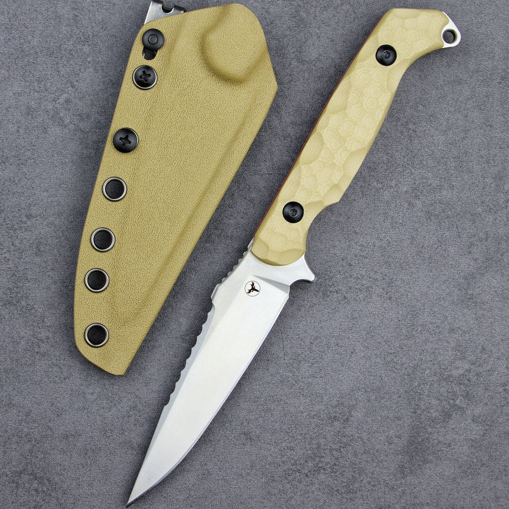 Steel Fixed Blade Knife – 14C28N G10 Handle Serrated Sheath Camping Survival Tactical EDC variant image - product view 4