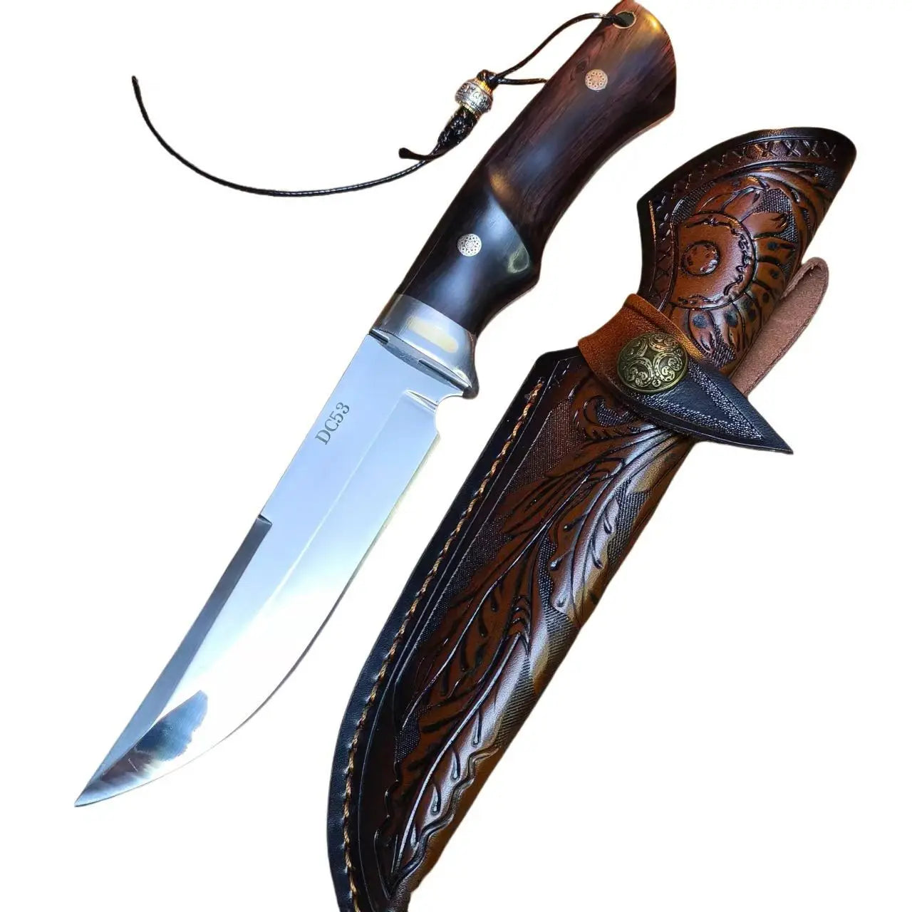 Steel Fixed Blade Knife – DC53 Tactical 61 HRC Ebony Handle Outdoor Survival detail image - detail view 4