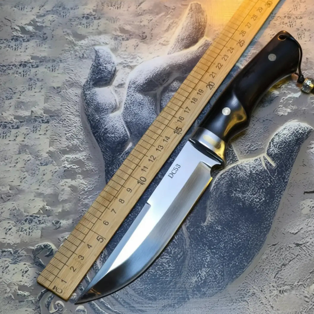 Steel Fixed Blade Knife – DC53 Tactical 61 HRC Ebony Handle Outdoor Survival detail image - detail view 5