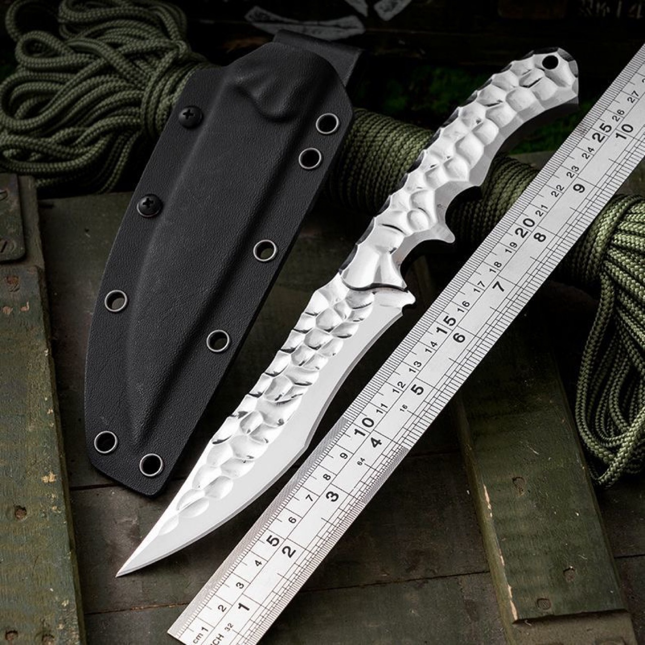 Steel Fixed Blade Knife – Hunting VG10 Leather Sheath Kydex Sheath Outdoor Collector detail image - detail view 10