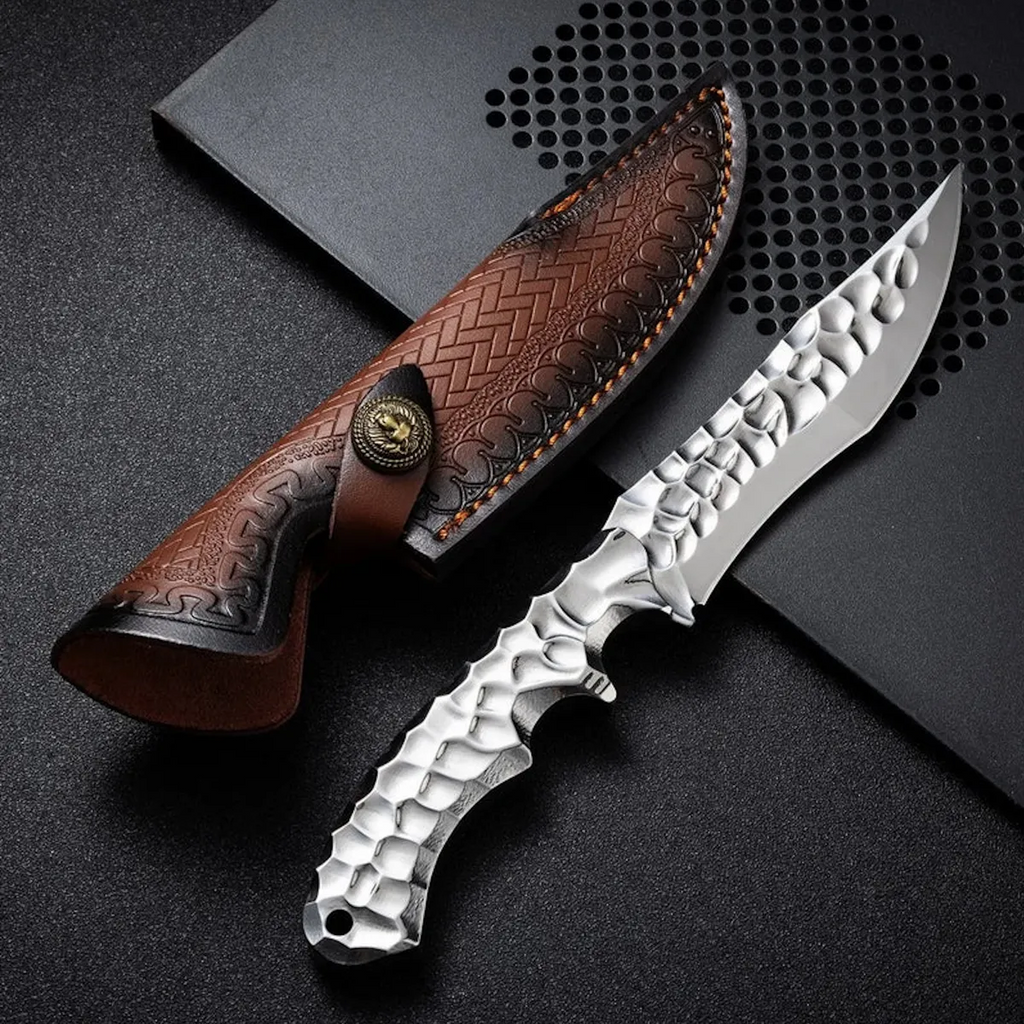 Steel Fixed Blade Knife – Hunting VG10 Leather Sheath Kydex Sheath Outdoor Collector detail image