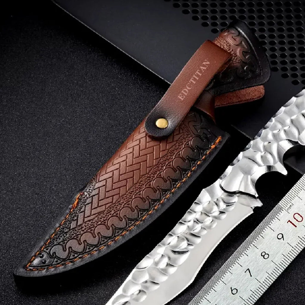 Steel Fixed Blade Knife – Hunting VG10 Leather Sheath Kydex Sheath Outdoor Collector detail image - detail view 9