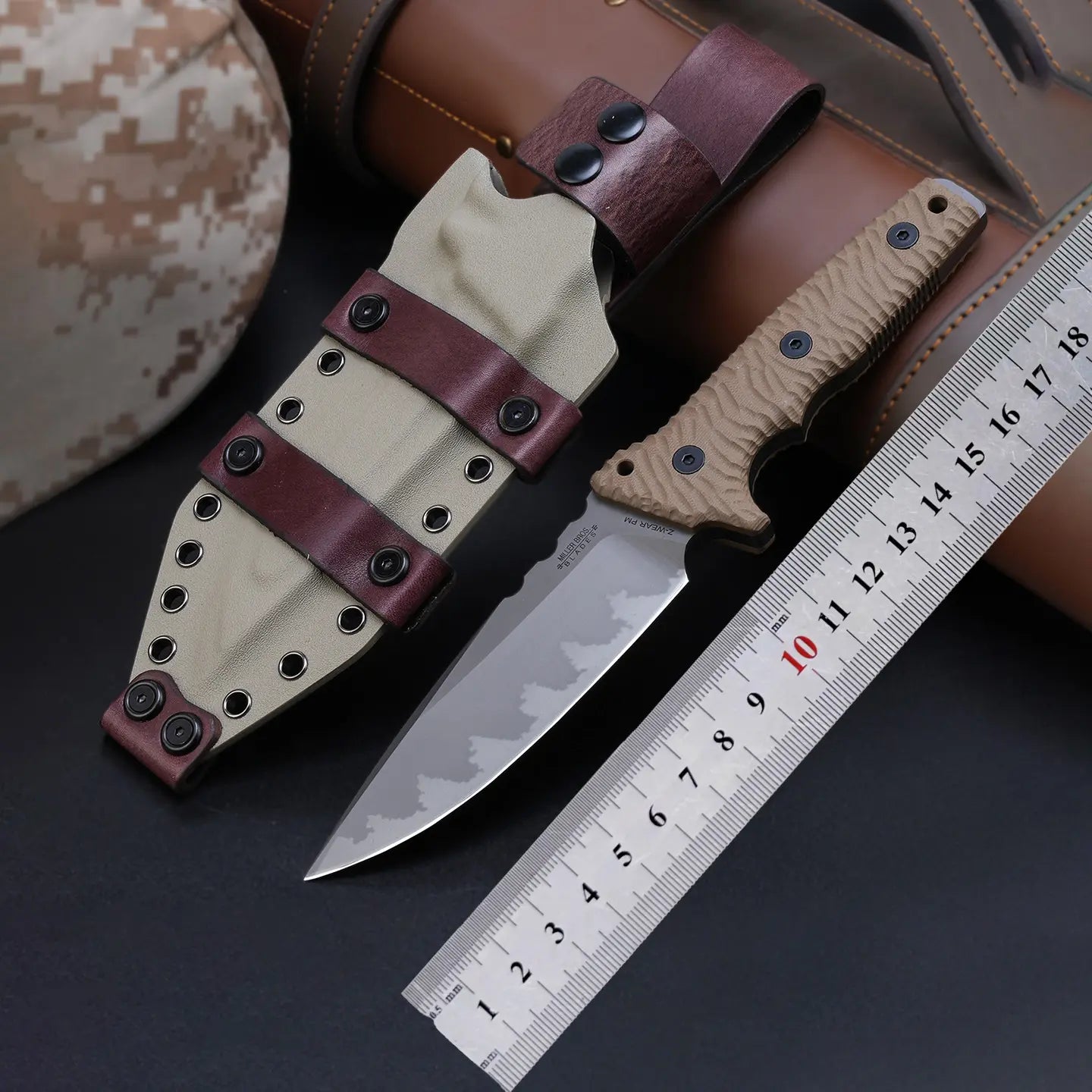 Steel Fixed Blade Knife – Juggernaut Z-WEAR 8mm Overbuilt with Tactical Pry detail image - detail view 7