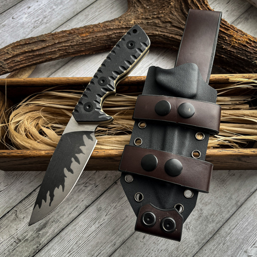 Steel Fixed Blade Knife – Tiger Edge A8 Tactical with Tiger-Pattern 60 HRC with G10 Handle detail image