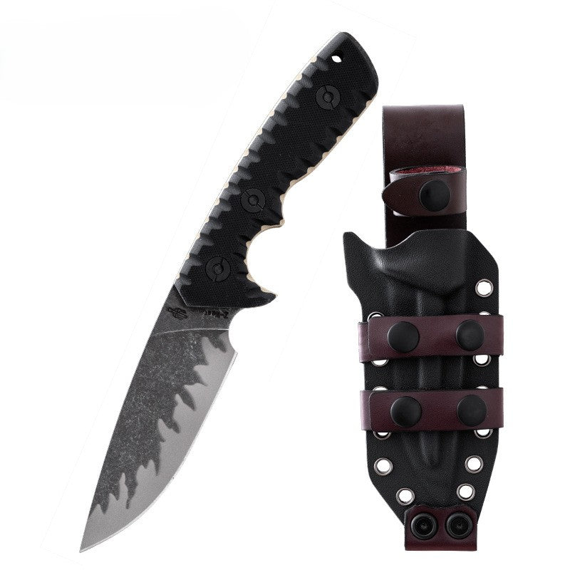Steel Fixed Blade Knife – Tiger Edge A8 Tactical with Tiger-Pattern 60 HRC with G10 Handle detail image - detail view 3