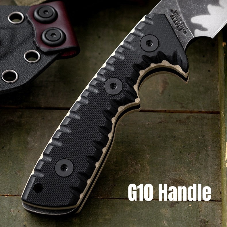 Steel Fixed Blade Knife – Tiger Edge A8 Tactical with Tiger-Pattern 60 HRC with G10 Handle detail image - detail view 4