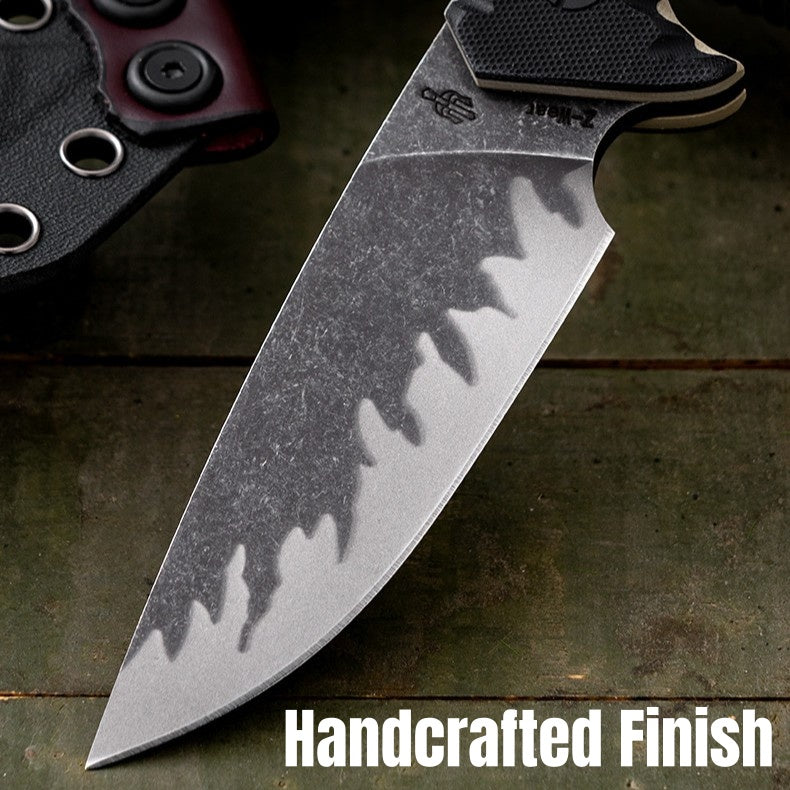 Steel Fixed Blade Knife – Tiger Edge A8 Tactical with Tiger-Pattern 60 HRC with G10 Handle detail image - detail view 5