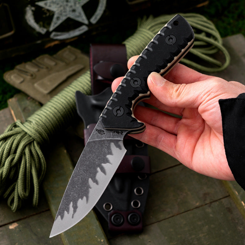 Steel Fixed Blade Knife – Tiger Edge A8 Tactical with Tiger-Pattern 60 HRC with G10 Handle detail image - detail view 8