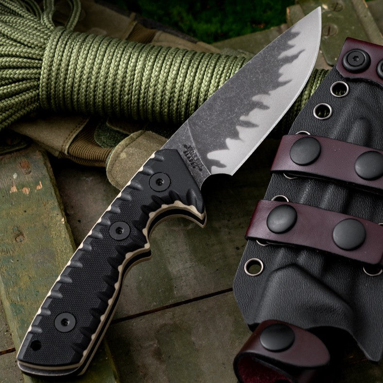 Steel Fixed Blade Knife – Tiger Edge A8 Tactical with Tiger-Pattern 60 HRC with G10 Handle detail image - detail view 9