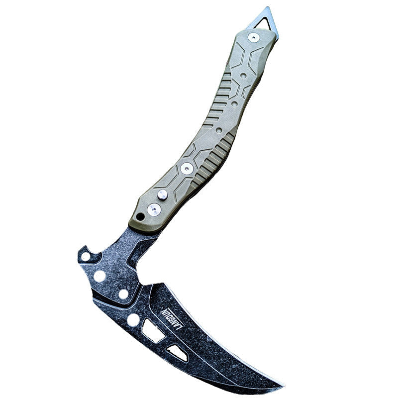 Steel Folding Knife – 3Cr13 Axe with Ice Axe Design Window Breaker EDC Tool product image