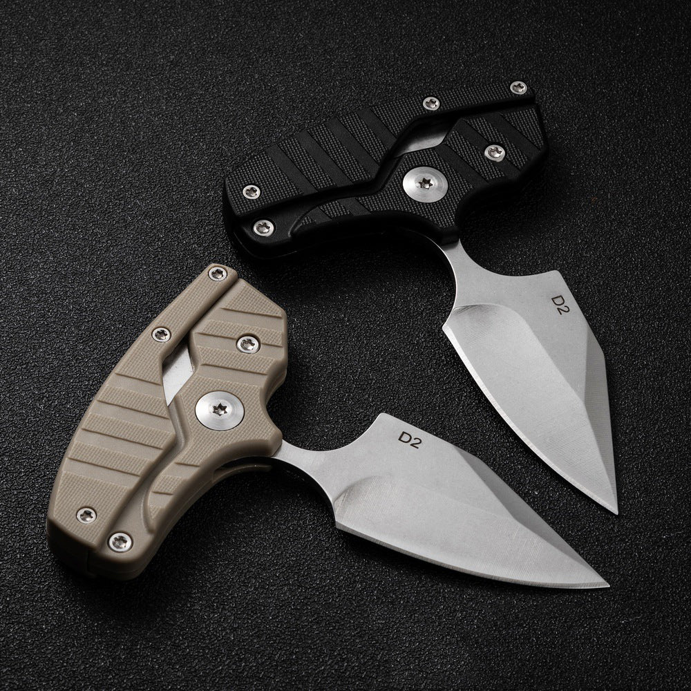 Steel Folding Knife – D2 2-in-1 Transformable Push Dagger EDC Tactical Self Defense detail image - detail view 9