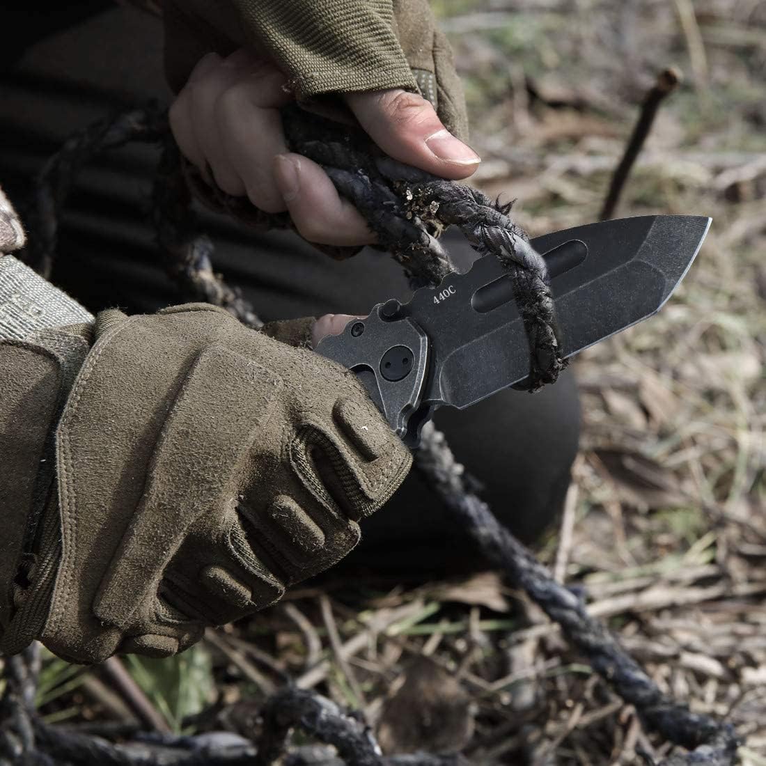 Steel Folding Knife – Machete D2 59-60 HRC Camping Machete Outdoor EDC Survival detail image - detail view 10
